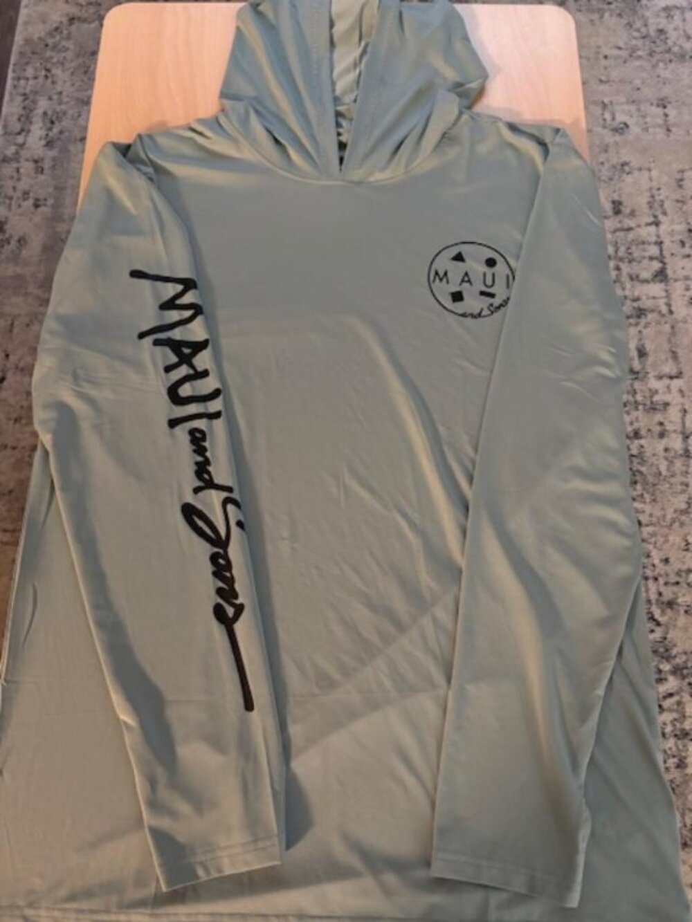 Men's Maui and Sons Performance Hoodie UPF 30 Size XXL Green Moisture Wick
